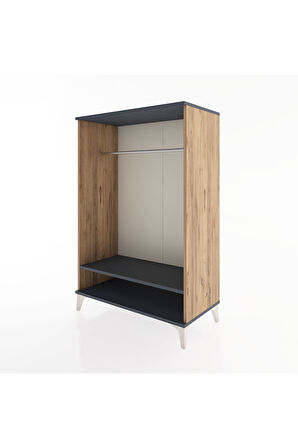 Hyperion Dolap Tek Raflı Tek Askılı 88x44x134 Çam-Antrasit