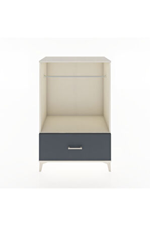 Hyperion Dolap Tek Raflı Tek Çekmeceli Tek Askılı 88x44x134 Aytaşı-Antrasit