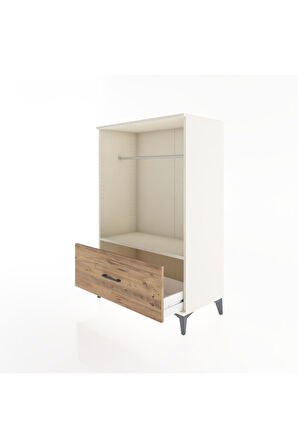 Hyperion Dolap Tek Raflı Tek Çekmeceli Tek Askılı 88x44x134 Aytaşı-Çam