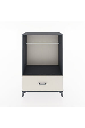 Hyperion Dolap Tek Raflı Tek Çekmeceli Tek Askılı 88x44x134 Antrasit-Aytaşı
