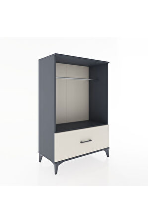 Hyperion Dolap Tek Raflı Tek Çekmeceli Tek Askılı 88x44x134 Antrasit-Aytaşı