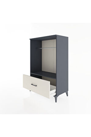 Hyperion Dolap Tek Raflı Tek Çekmeceli Tek Askılı 88x44x134 Antrasit-Aytaşı