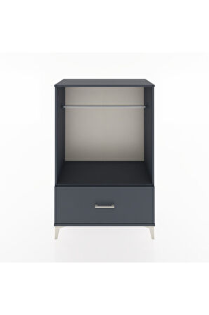 Hyperion Dolap Tek Raflı Tek Çekmeceli Tek Askılı 88x44x134 Antrasit-Antrasit