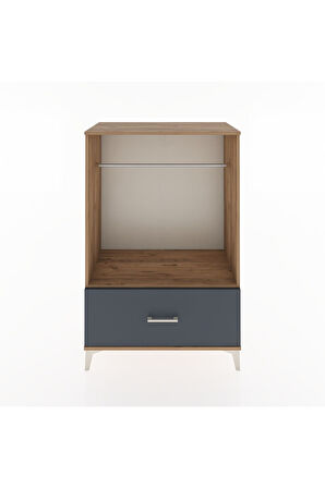 Hyperion Dolap Tek Raflı Tek Çekmeceli Tek Askılı 88x44x134 Çam-Antrasit