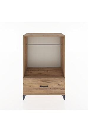 Hyperion Dolap Tek Raflı Tek Çekmeceli Tek Askılı 88x44x134 Çam-Çam