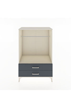 Hyperion Dolap Tek Raflı 2 Çekmeceli Tek Askılı 88x44x134 Aytaşı-Antrasit