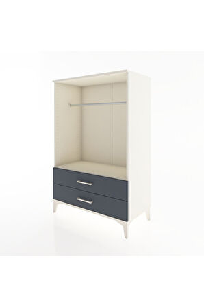 Hyperion Dolap Tek Raflı 2 Çekmeceli Tek Askılı 88x44x134 Aytaşı-Antrasit