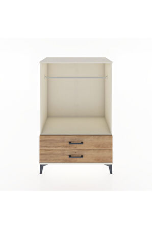 Hyperion Dolap Tek Raflı 2 Çekmeceli Tek Askılı 88x44x134 Aytaşı-Çam