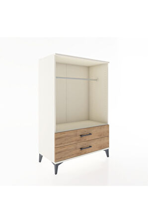 Hyperion Dolap Tek Raflı 2 Çekmeceli Tek Askılı 88x44x134 Aytaşı-Çam