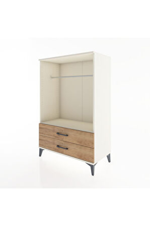 Hyperion Dolap Tek Raflı 2 Çekmeceli Tek Askılı 88x44x134 Aytaşı-Çam