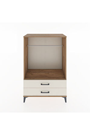 Hyperion Dolap Tek Raflı 2 Çekmeceli Tek Askılı 88x44x134 Çam-Aytaşı