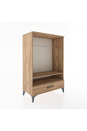 Hyperion Dolap 2 Raflı Tek Çekmeceli Tek Askılı 88x44x134 Çam-Çam