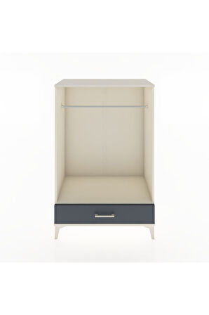 Hyperion Dolap Tek Raflı Tek Çekmeceli Tek Askılı 88x44x134 Aytaşı-Antrasit