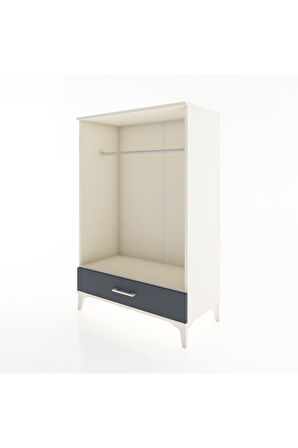 Hyperion Dolap Tek Raflı Tek Çekmeceli Tek Askılı 88x44x134 Aytaşı-Antrasit