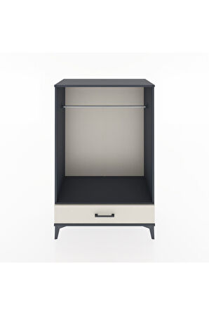 Hyperion Dolap Tek Raflı Tek Çekmeceli Tek Askılı 88x44x134 Antrasit-Aytaşı