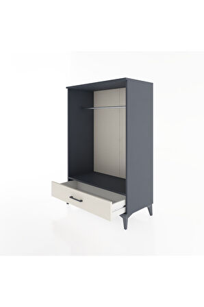Hyperion Dolap Tek Raflı Tek Çekmeceli Tek Askılı 88x44x134 Antrasit-Aytaşı