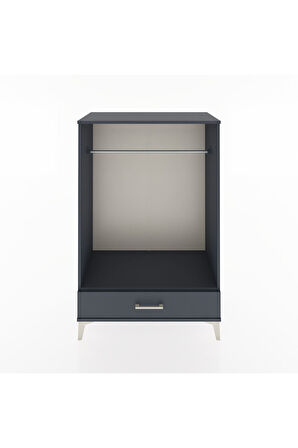 Hyperion Dolap Tek Raflı Tek Çekmeceli Tek Askılı 88x44x134 Antrasit-Antrasit