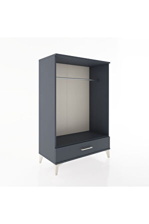 Hyperion Dolap Tek Raflı Tek Çekmeceli Tek Askılı 88x44x134 Antrasit-Antrasit