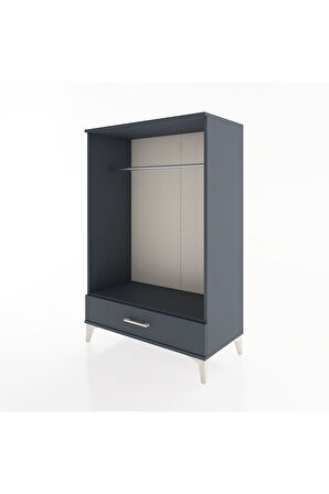 Hyperion Dolap Tek Raflı Tek Çekmeceli Tek Askılı 88x44x134 Antrasit-Antrasit