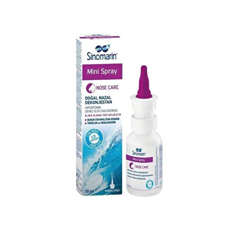 Mini Spray Hipertonik Deniz Suyu Solüsyonu Pompalı Sprey 50ml