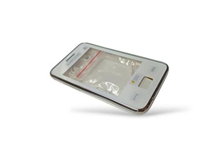 Samsung S5220 Kasa Samsung S5222 Star 3 Uyumlu Beyaz Renk Orta Kasa Ön Arka Kapak Tuş Takımı 