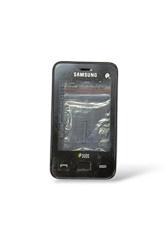Samsung S5220 Kasa Samsung S5222 Star 3 Uyumlu Siyah Renk Orta Kasa Ön Arka Kapak Tuş Takımı 