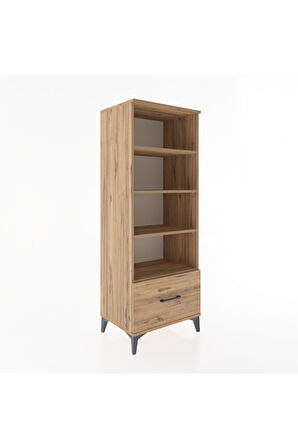 Hyperion Dolap 4 Raflı Tek Çekmeceli 60x44x163 Çam-Çam