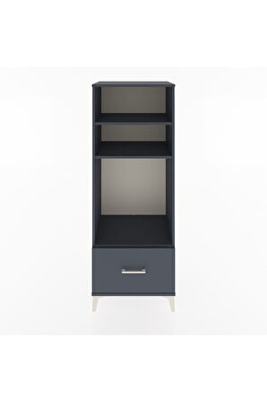 Hyperion Dolap 3 Raflı Tek Çekmeceli 60x44x163 Antrasit-Antrasit