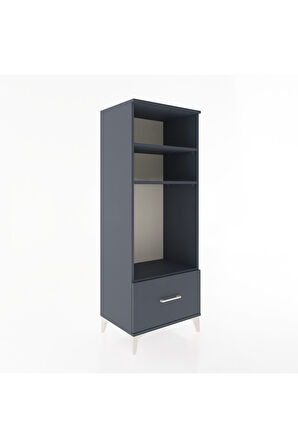 Hyperion Dolap 3 Raflı Tek Çekmeceli 60x44x163 Antrasit-Antrasit