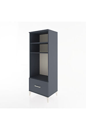 Hyperion Dolap 3 Raflı Tek Çekmeceli 60x44x163 Antrasit-Antrasit