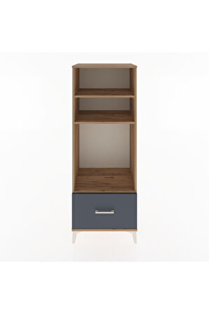 Hyperion Dolap 3 Raflı Tek Çekmeceli 60x44x163 Çam-Antrasit