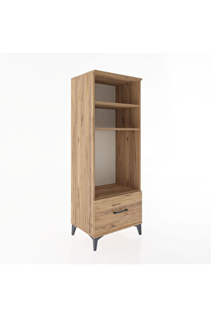 Hyperion Dolap 3 Raflı Tek Çekmeceli 60x44x163 Çam-Çam