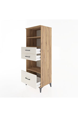 Hyperion Dolap 3 Raflı 3 Çekmeceli 60x44x163 Çam-Aytaşı
