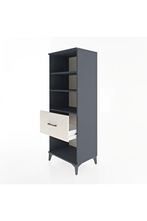 Hyperion Dolap 3 Raflı Tek Çekmeceli 60x44x163 Antrasit-Aytaşı