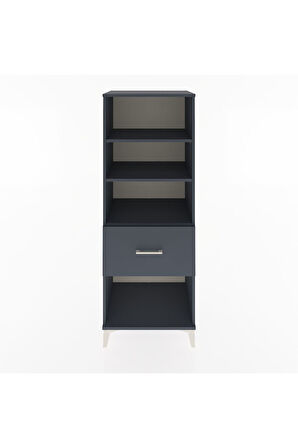 Hyperion Dolap 3 Raflı Tek Çekmeceli 60x44x163 Antrasit-Antrasit