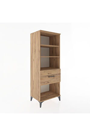Hyperion Dolap 3 Raflı Tek Çekmeceli 60x44x163 Çam-Çam