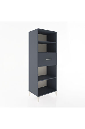 Hyperion Dolap 3 Raflı Tek Çekmeceli 60x44x163 Antrasit-Antrasit