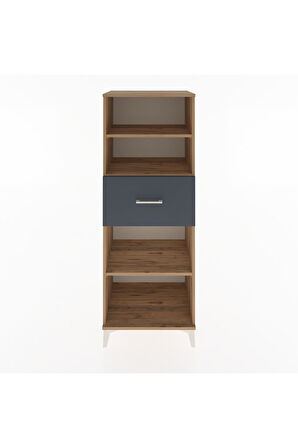 Hyperion Dolap 3 Raflı Tek Çekmeceli 60x44x163 Çam-Antrasit