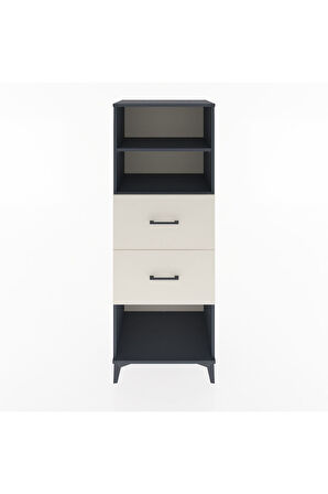 Hyperion Dolap 2 Raflı 2 Çekmeceli 60x44x163 Antrasit-Aytaşı
