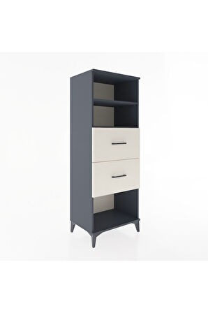 Hyperion Dolap 2 Raflı 2 Çekmeceli 60x44x163 Antrasit-Aytaşı