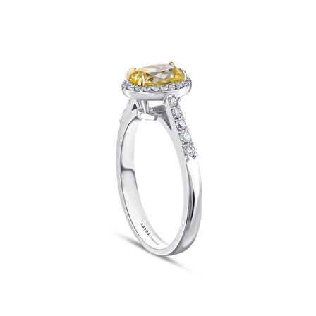 Pırlanta Sarı Violet Taşlı Yüzük