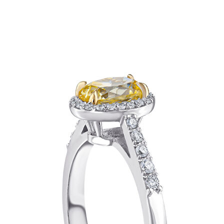 Pırlanta Sarı Violet Taşlı Yüzük