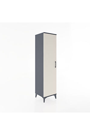 Hyperion Dolap 4 Raflı Tek Kapaklı 44x44x182 Antrasit-Aytaşı
