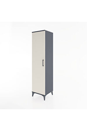 Hyperion Dolap 4 Raflı Tek Kapaklı 44x44x182 Antrasit-Aytaşı