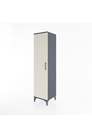 Hyperion Dolap 2 Raflı Tek Kapaklı Tek Askılı 44x44x182 Antrasit-Aytaşı