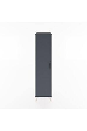 Hyperion Dolap 2 Raflı Tek Kapaklı Tek Askılı 44x44x182 Antrasit-Antrasit