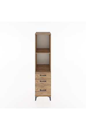 Hyperion Dolap 2 Raflı 3 Çekmeceli 44x44x182 Çam-Çam