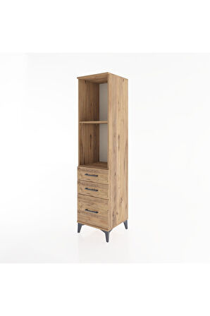 Hyperion Dolap 2 Raflı 3 Çekmeceli 44x44x182 Çam-Çam