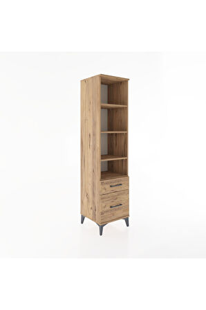 Hyperion Dolap 4 Raflı 2 Çekmeceli 44x44x182 Çam-Çam