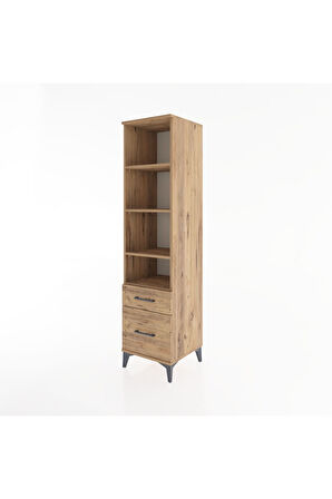Hyperion Dolap 4 Raflı 2 Çekmeceli 44x44x182 Çam-Çam